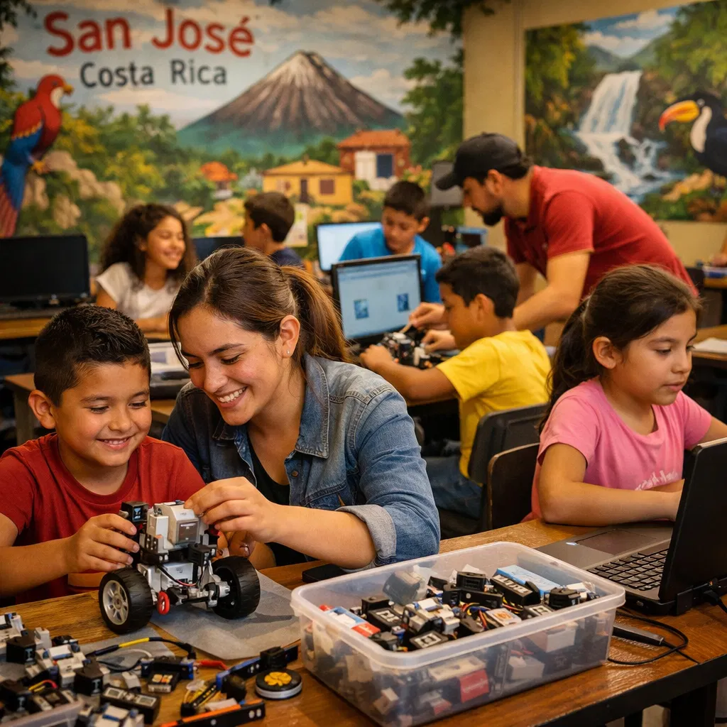 Niños aprendiendo robótica en el Centro de Estudio Grítalo