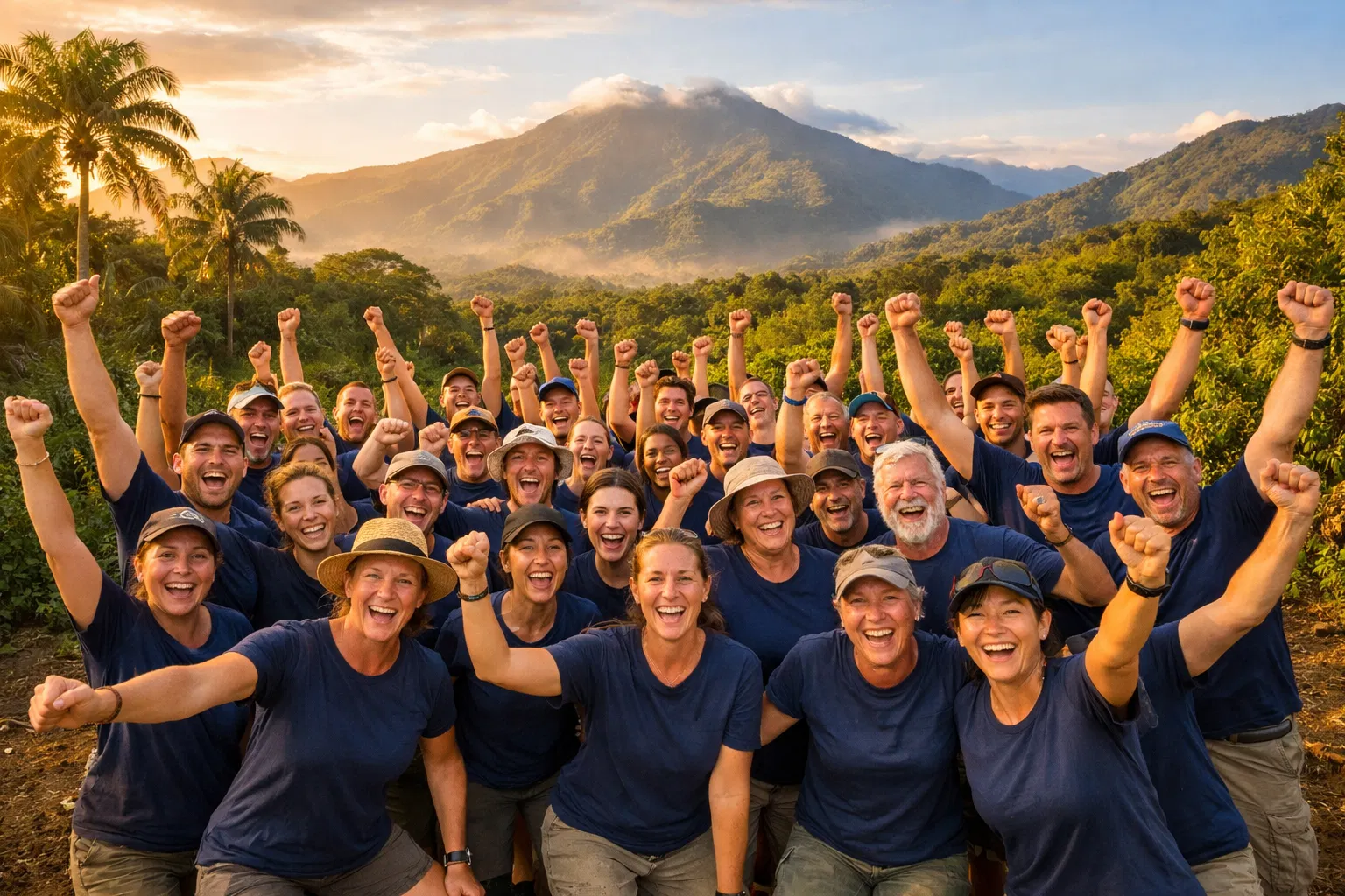 Voluntarios de Fundación Grítalo celebrando en Costa Rica