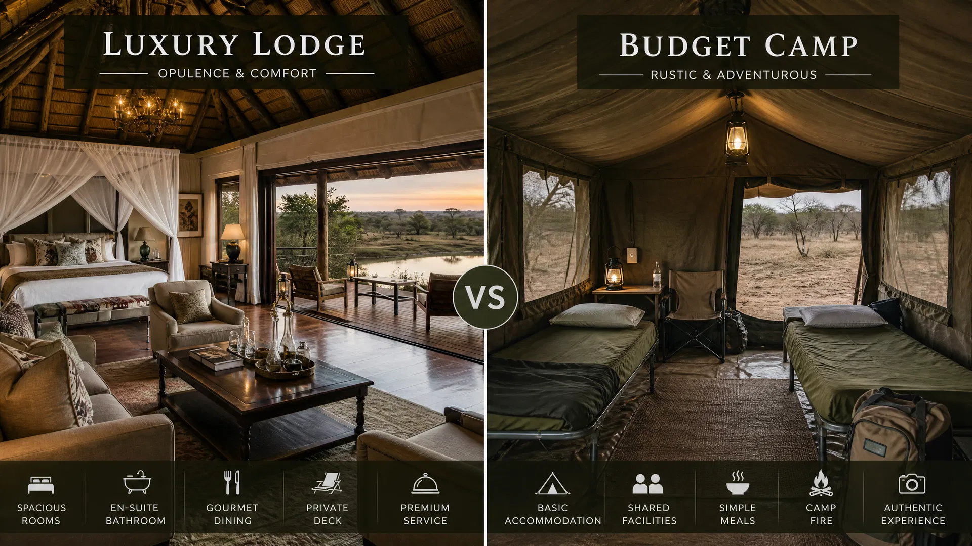 Luxury safari lodges vs budget camps: What's the difference?