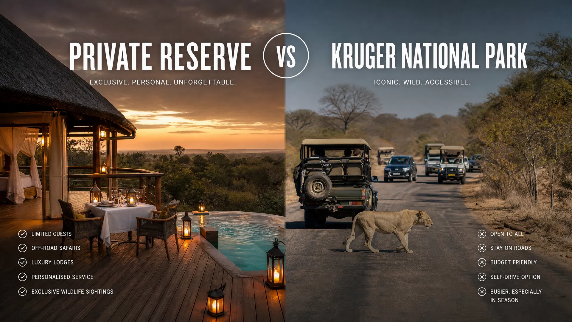 Private game reserve vs Kruger — which should you choose?