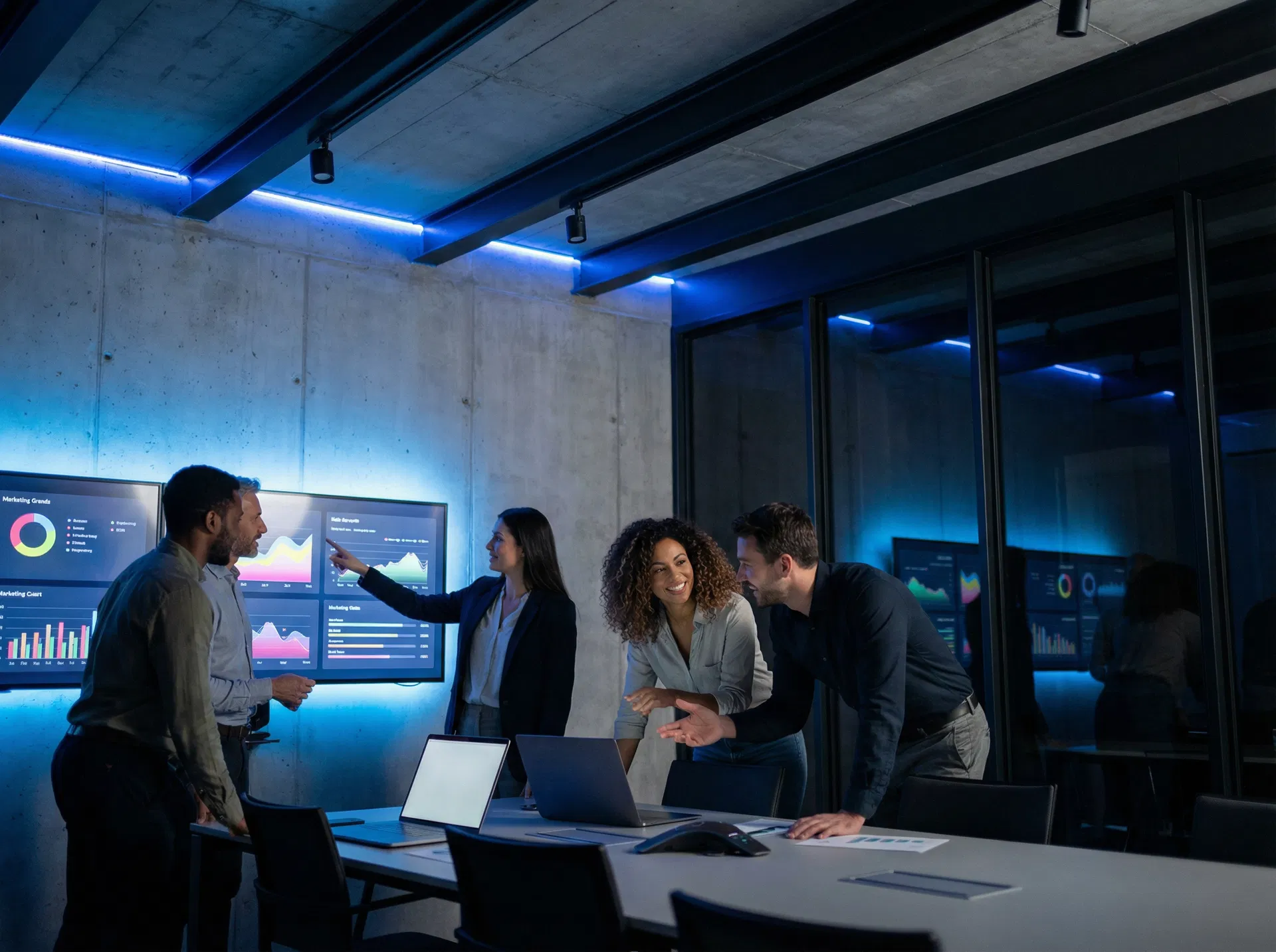 Abozz Marketing Group team collaborating on digital marketing strategy