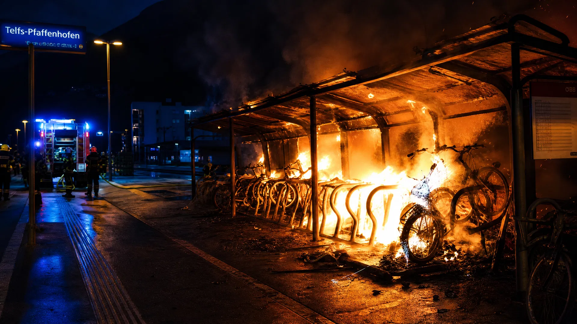 Reutte (Tirol): E-Bike-Akku explodiert spontan in der Nacht – Fahrradabstellplatz zerstört