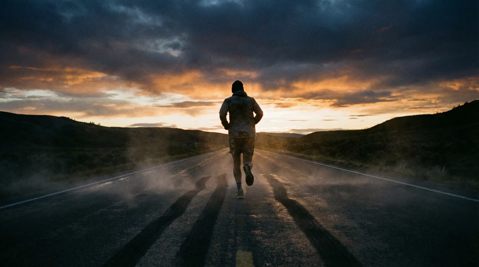 Runner at dawn — keep going