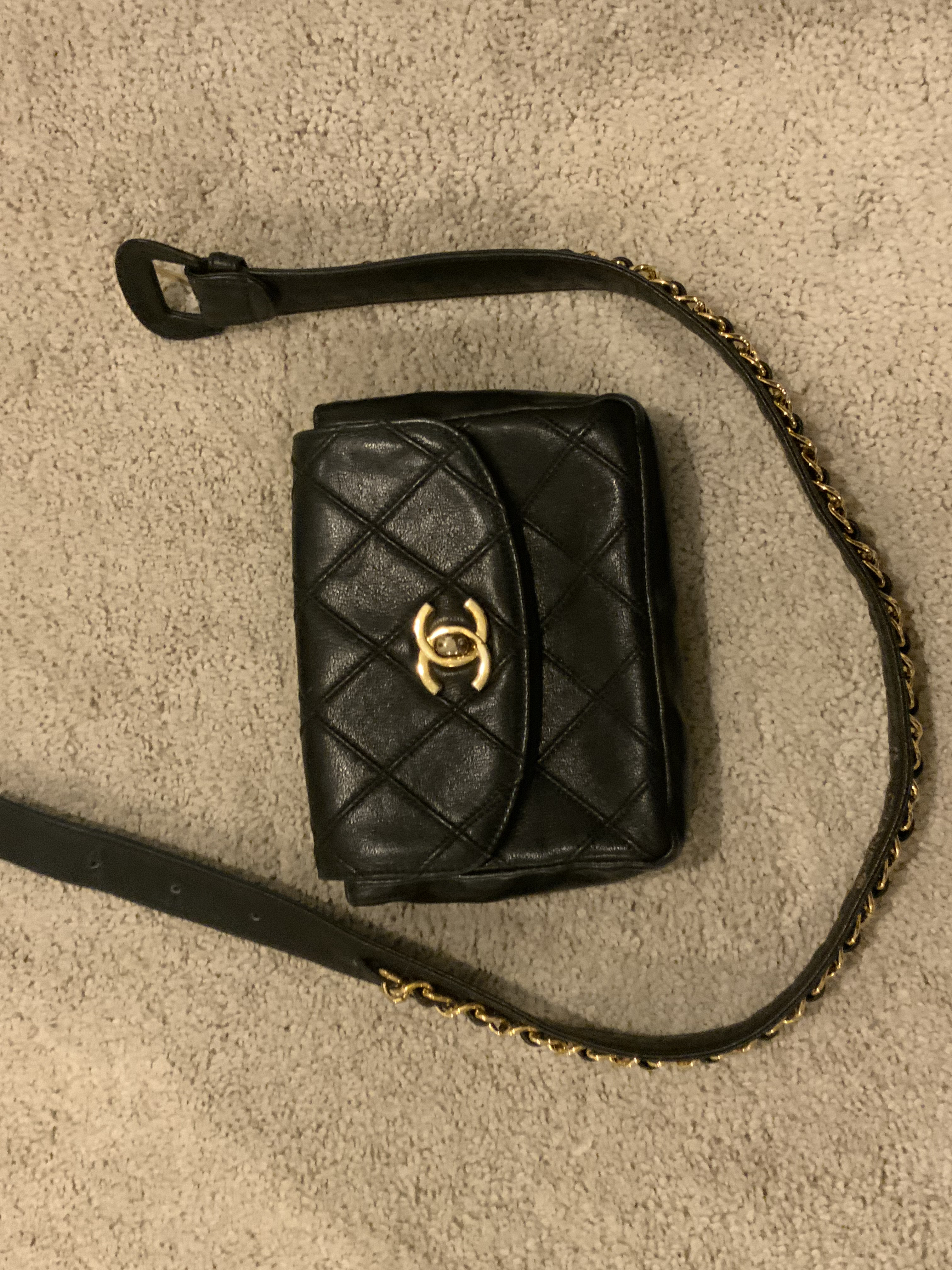 Chanel Quilted Leather Belt with CC Buckle
