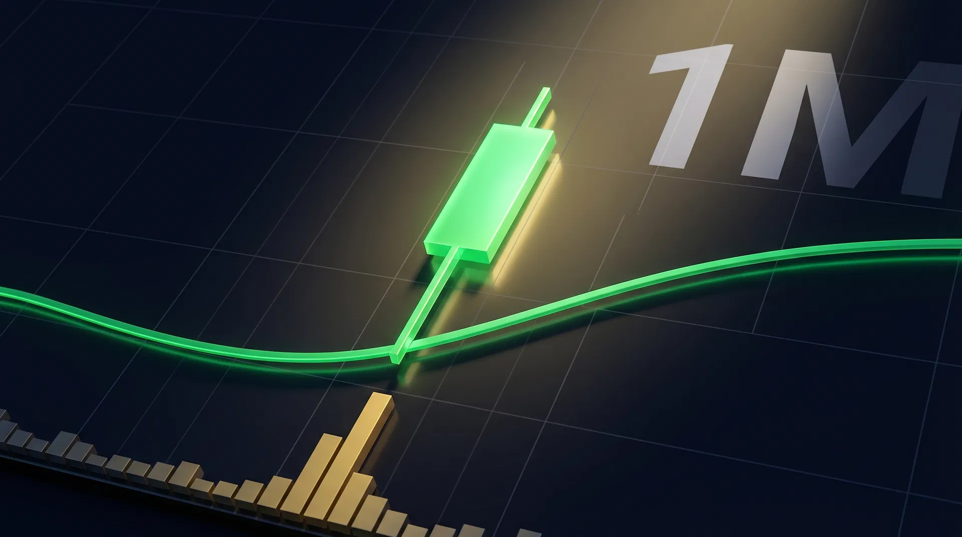 Минутный свечной график с пин-баром и индикатором EMA