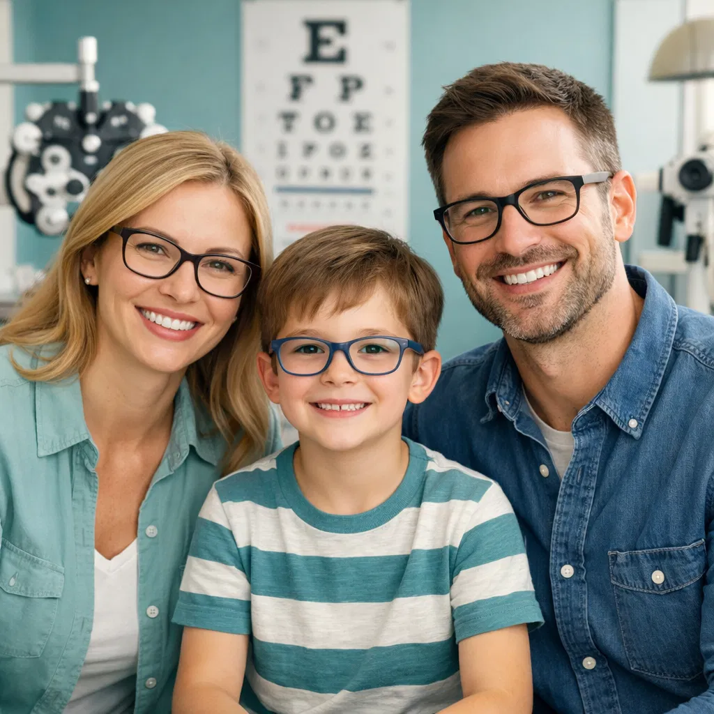 Happy family at Total EyeCare Center