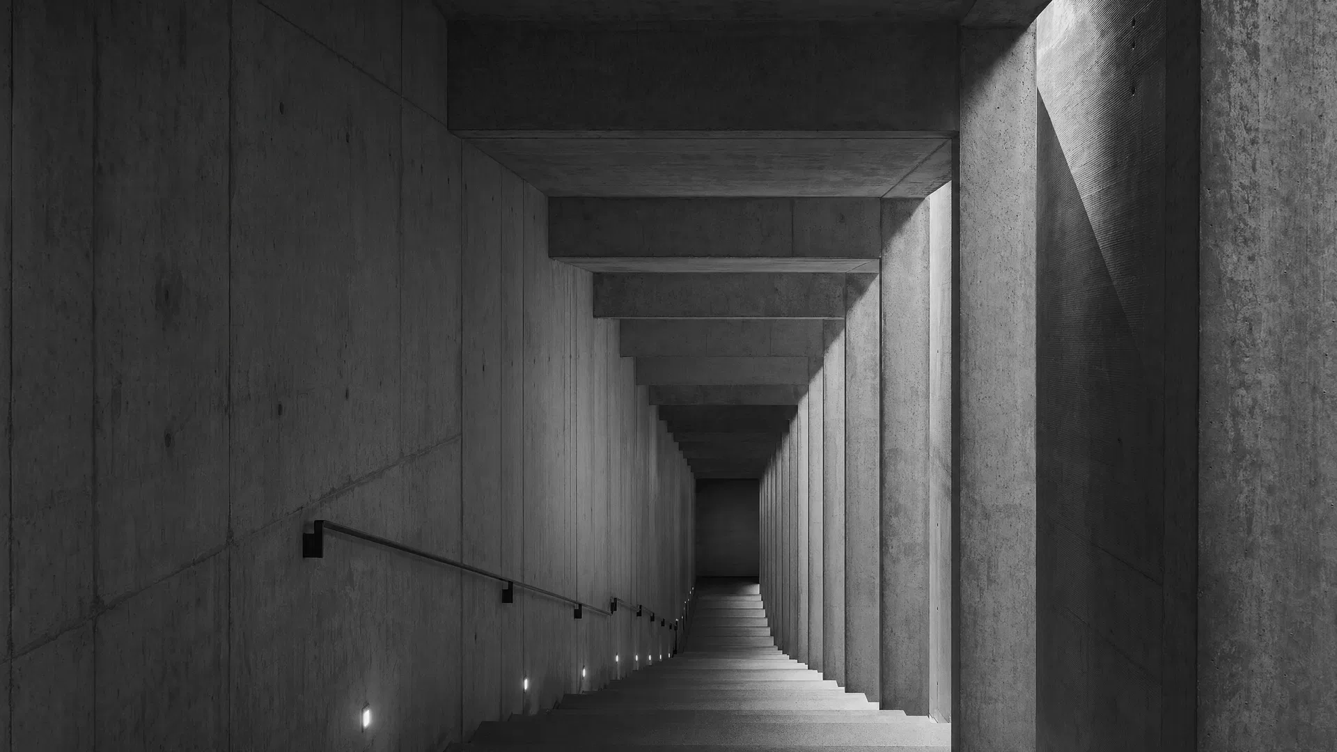 Black and white concrete architecture