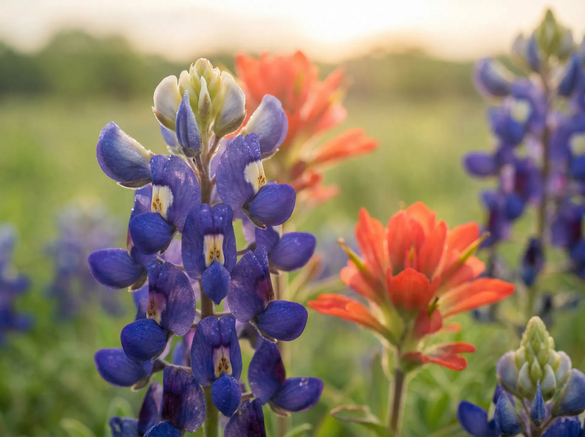 Texas bluebonnets and Indian paintbrush