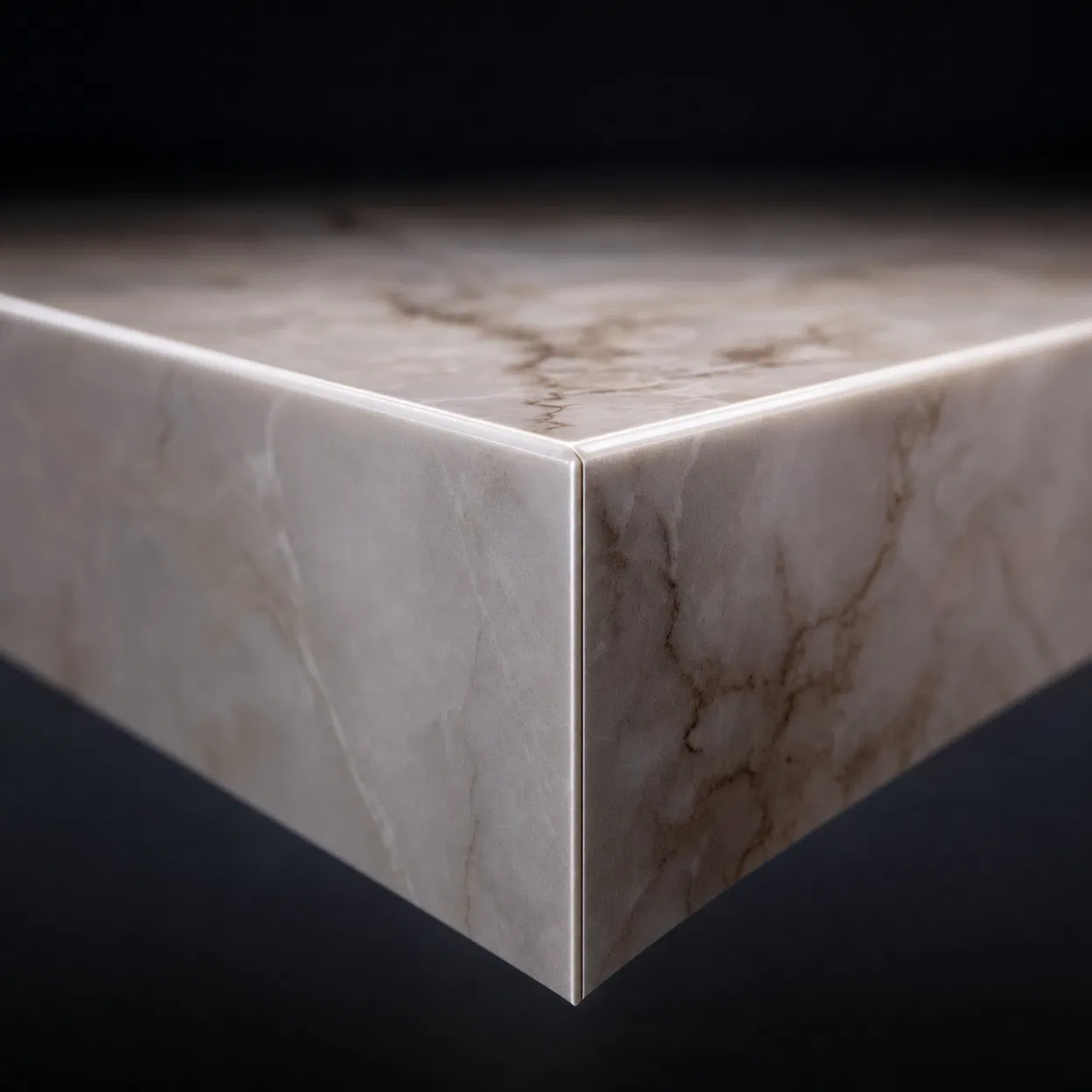 Perfect 45-degree mitre cut on porcelain tile