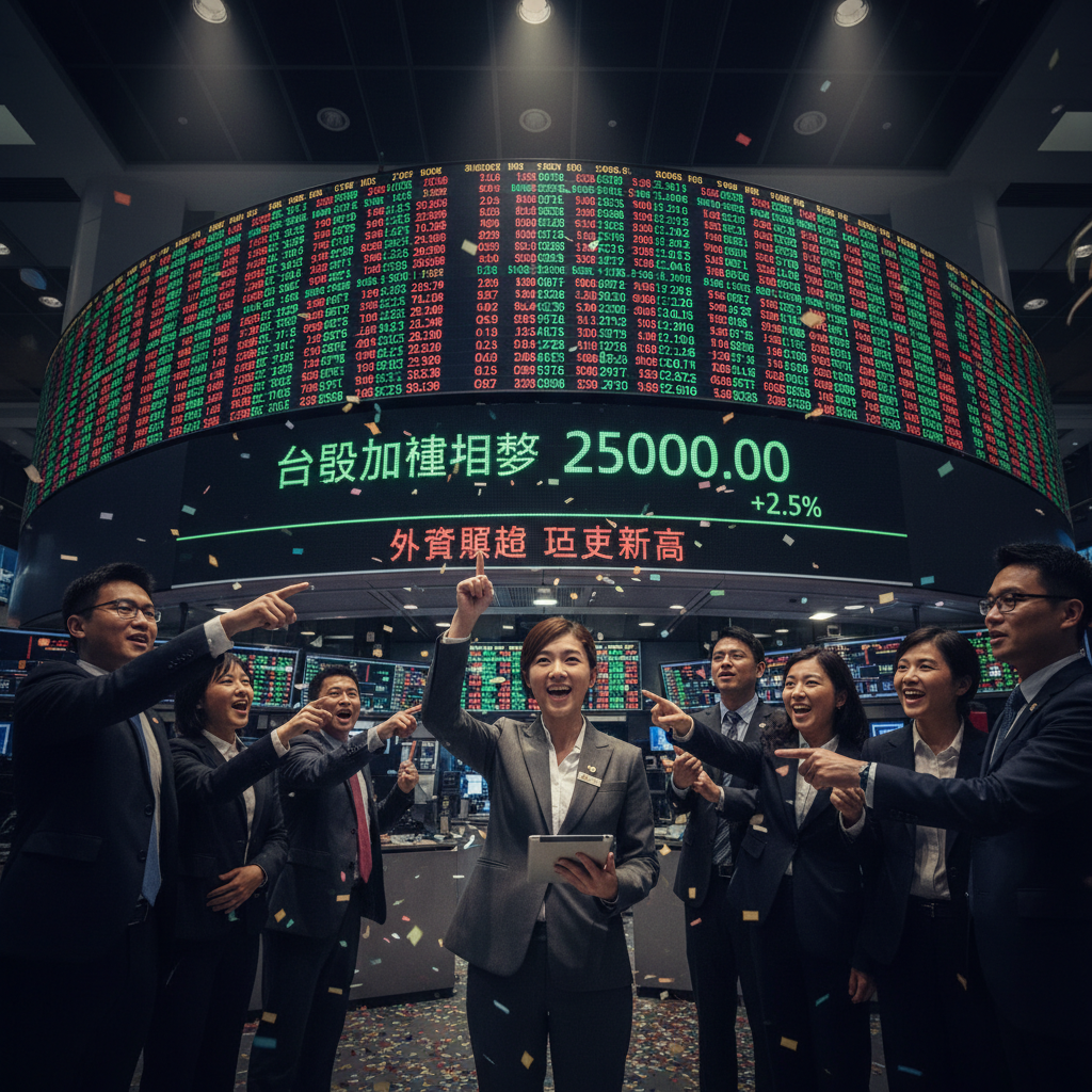 台股加權指數突破兩萬五千點，外資連續買超創歷史新高