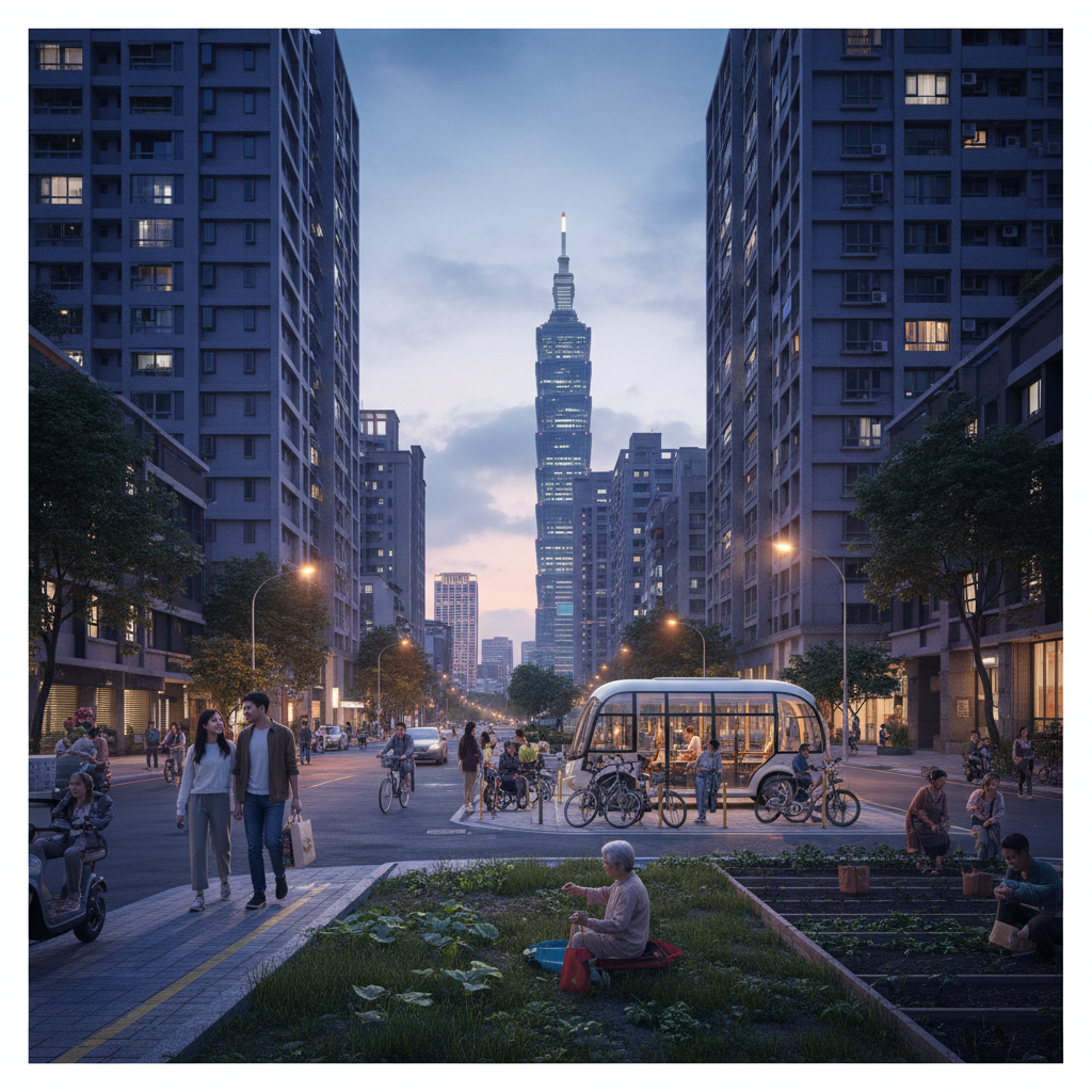 台北市推動「15 分鐘生活圈」計畫，首批 12 個社區試辦