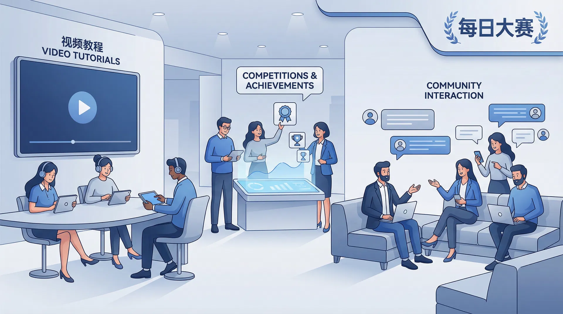 每日大赛应用功能展示图