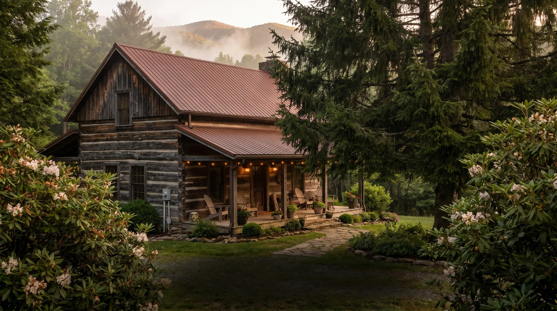 Rustic mountain lodge setting for a Nantahala adventure escape