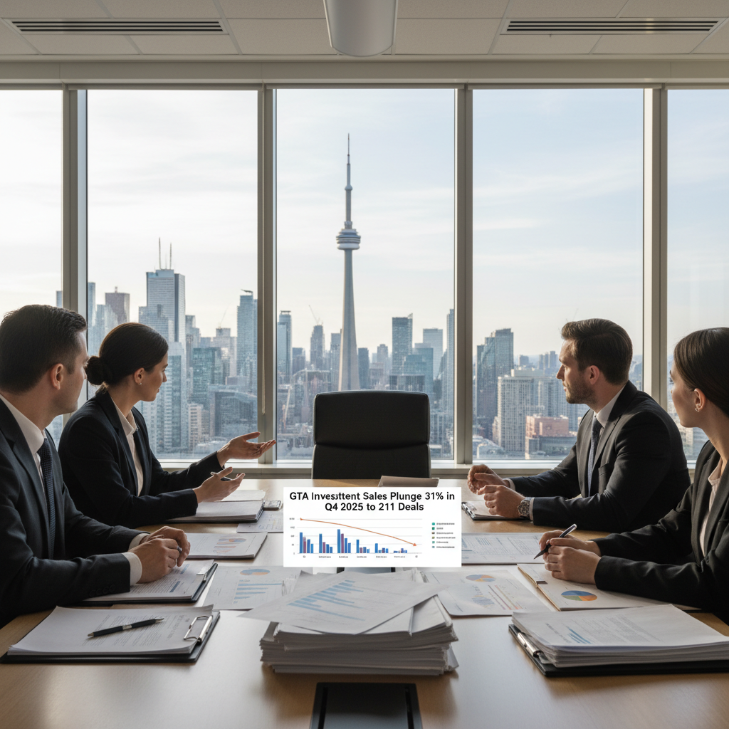 GTA Investment Sales Plunge 31% in Q4 2025 to 211 Deals, Office Cap Rates Tighten
