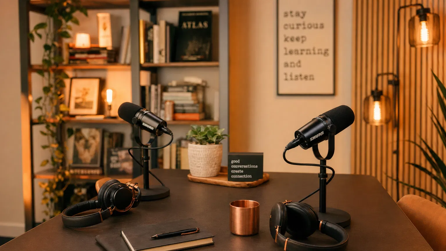 Podcast studio setup