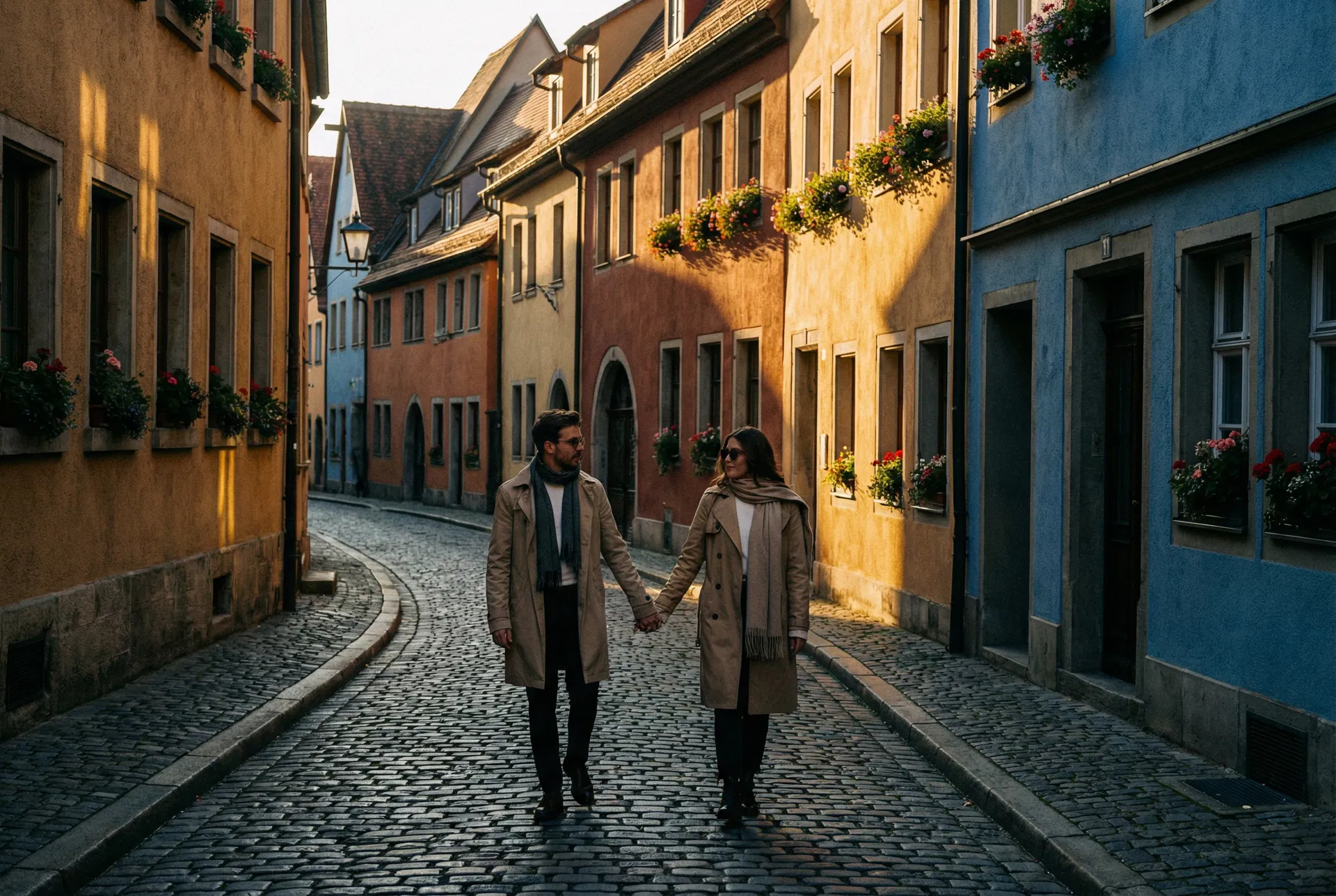 Couple exploring Europe