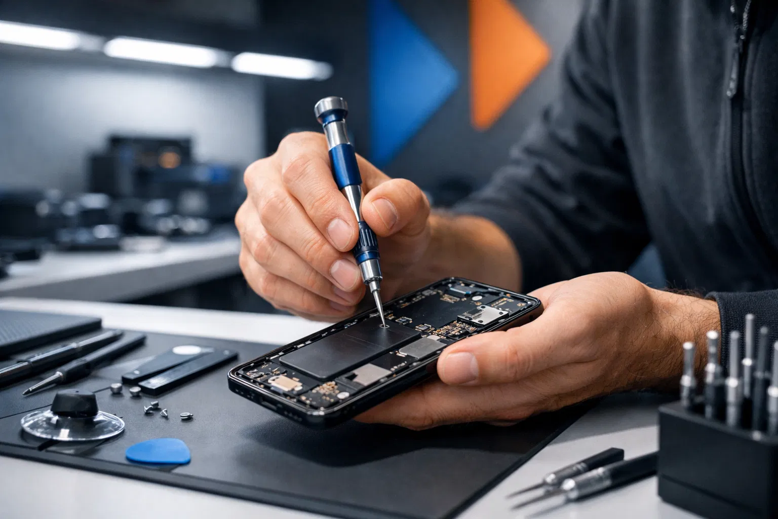 Professional phone repair technician