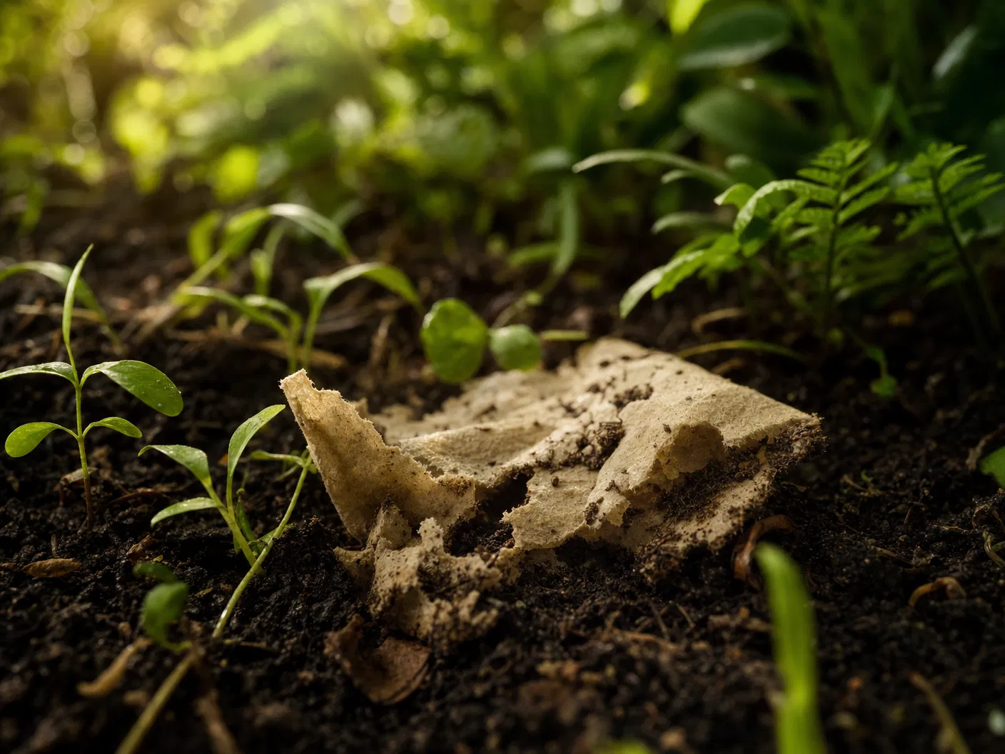 Biologisk nedbrydelig materiale i naturen