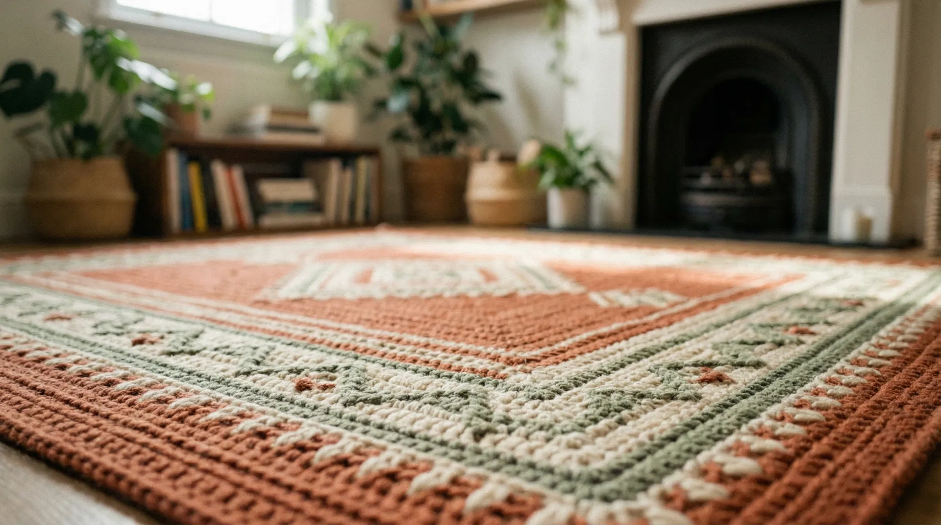 Tapete de crochê bonito