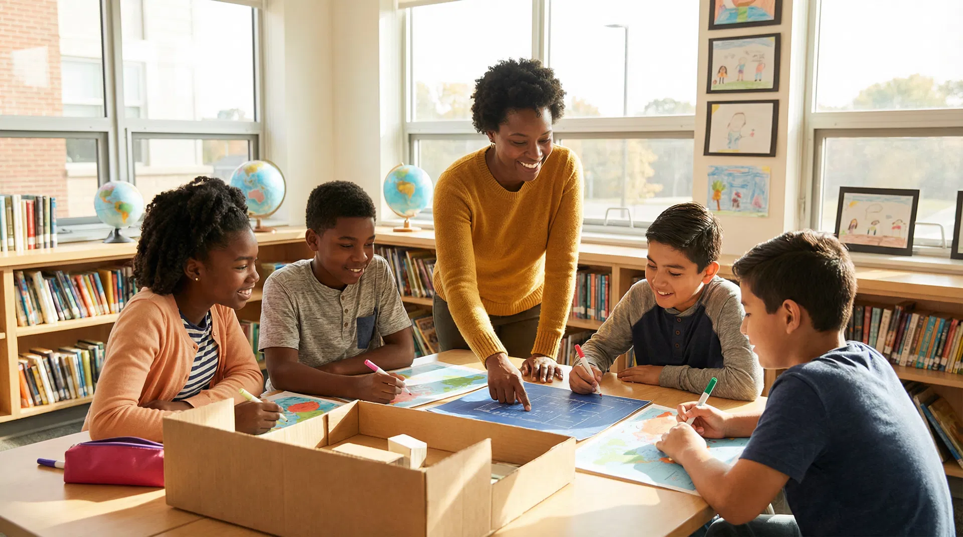 Students engaged in hands-on learning at R.O.E. Academy