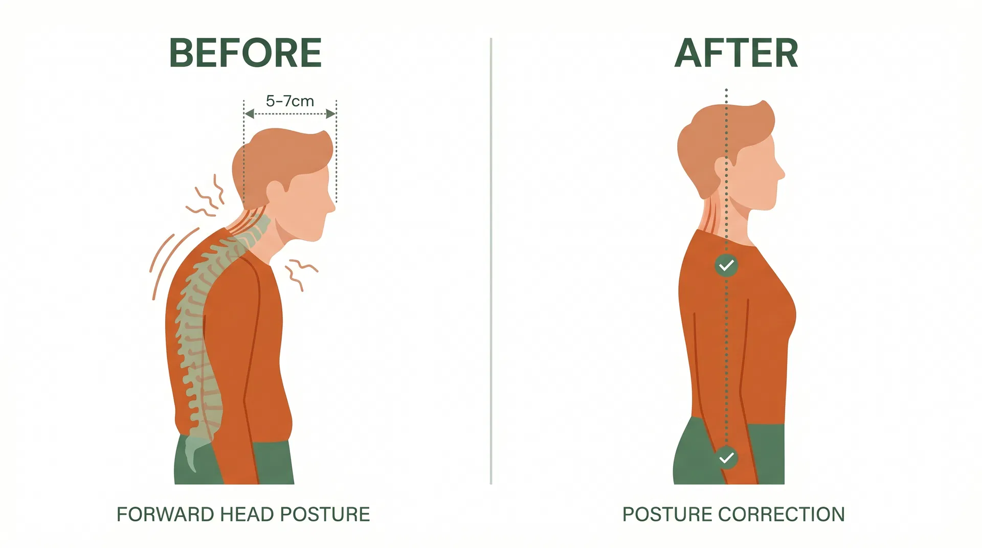 거북목 Before After 비교 — 교정 전후