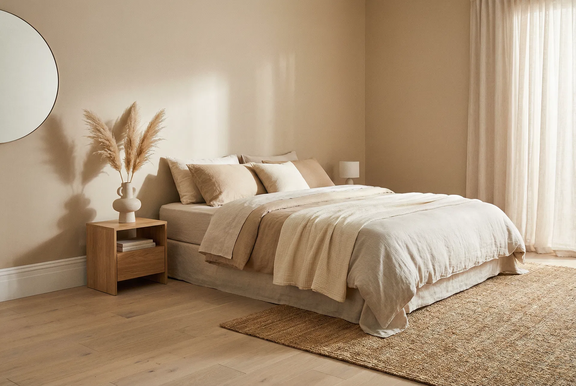 Serene bedroom with skirting boards