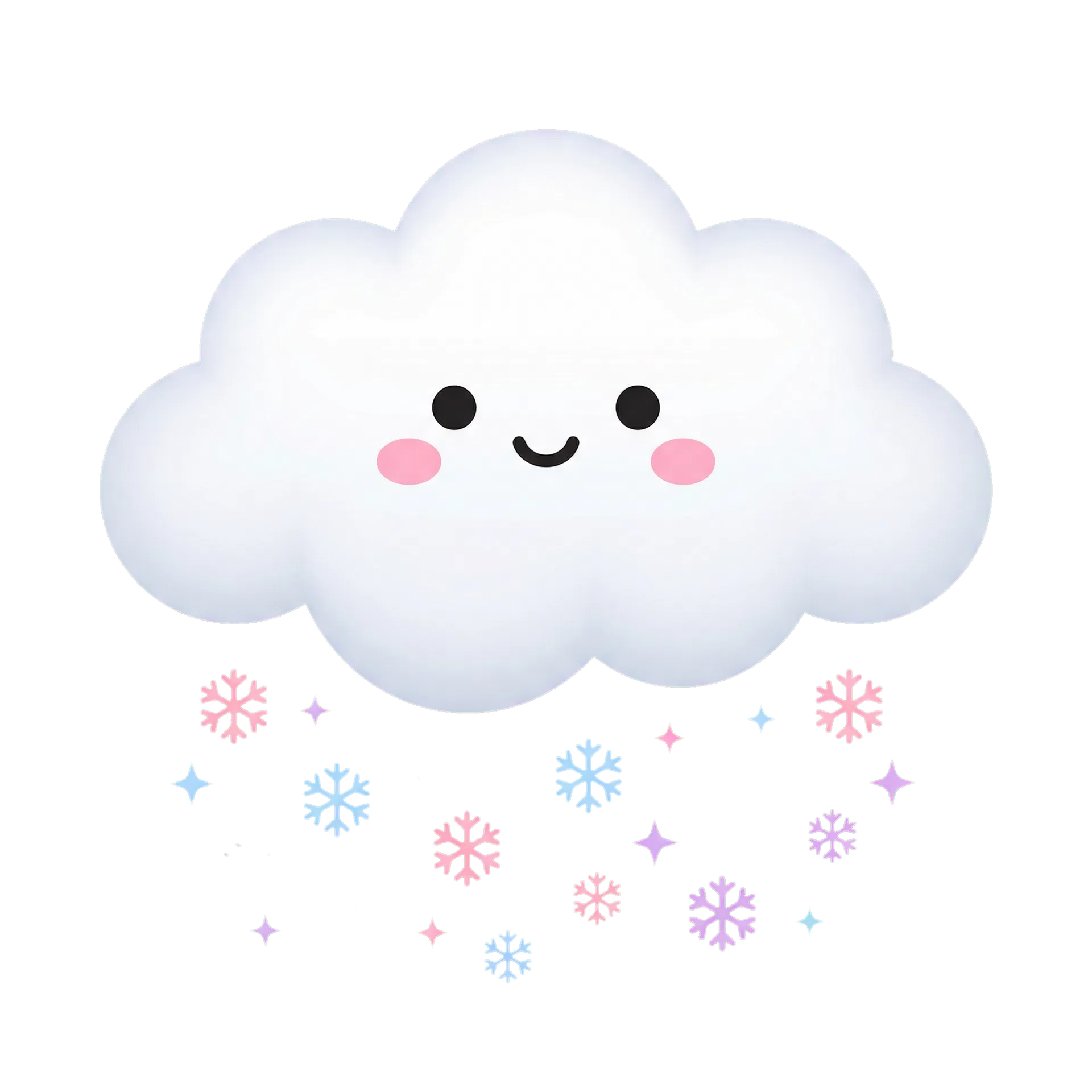 Snow Digital kawaii cloud mascot — your friendly digital studio