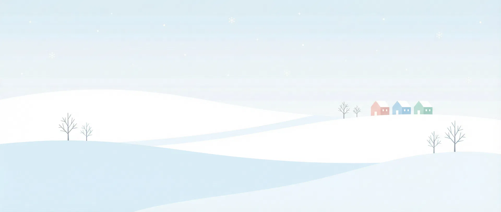 Serene winter landscape footer illustration for Snow Digital studio