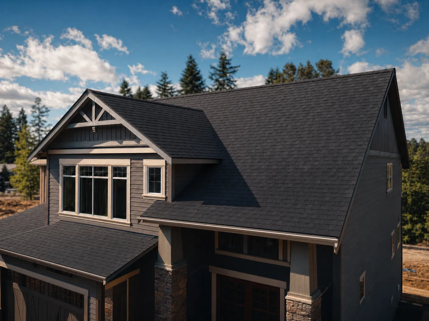 Finished roof in Charcoal