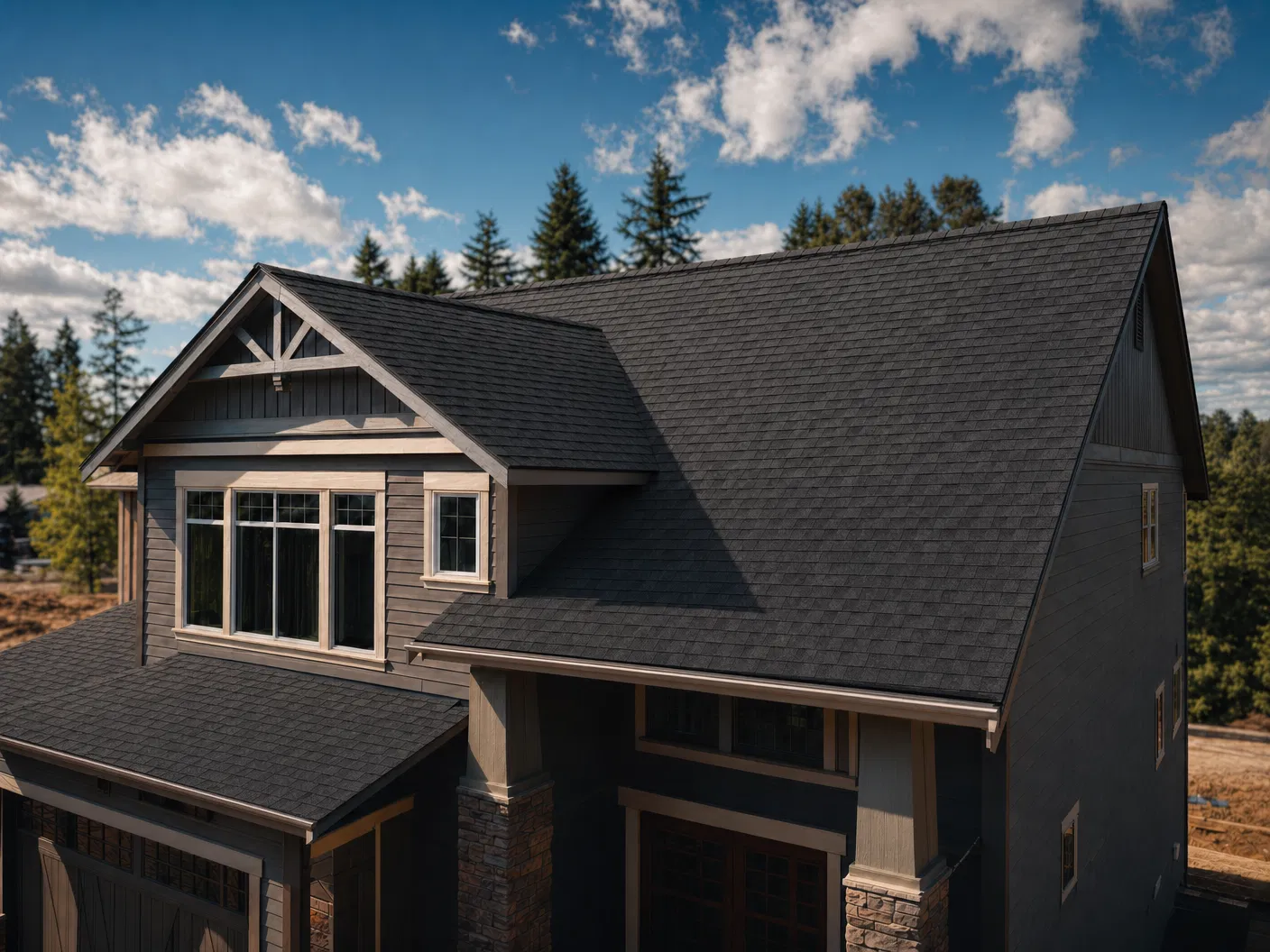 Finished roof in Charcoal