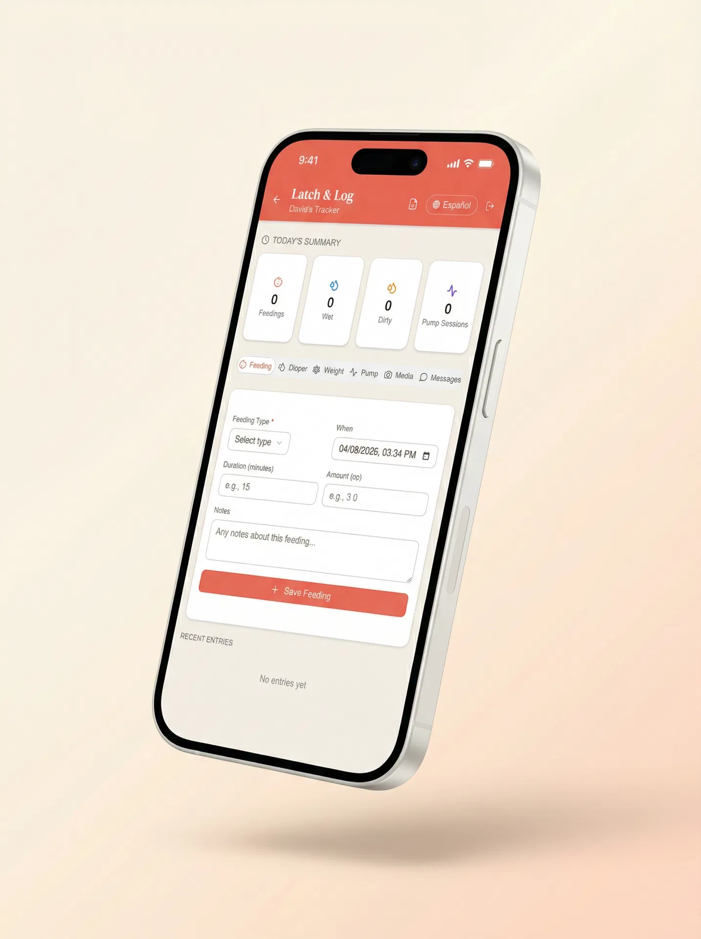 Feeding tracker dashboard