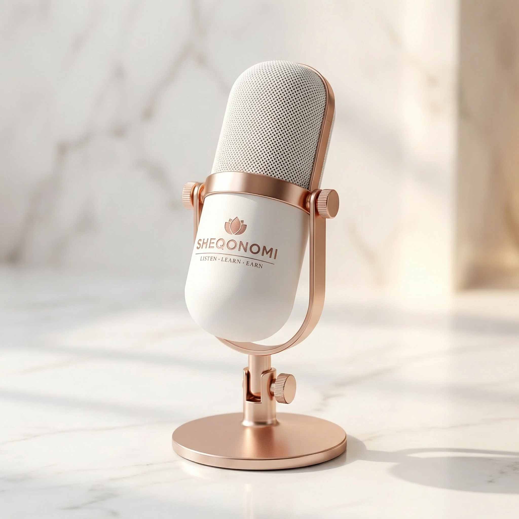 SHEQONOMI Branded Podcast Microphone