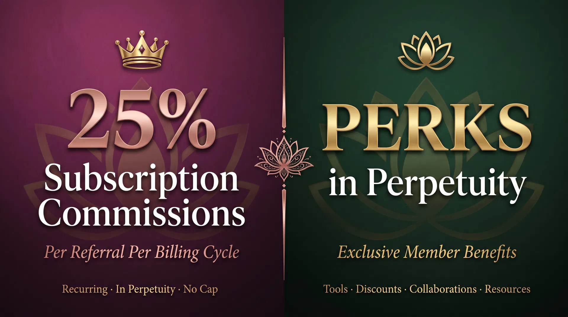 Earn 25% recurring commission on every new member subscription you refer