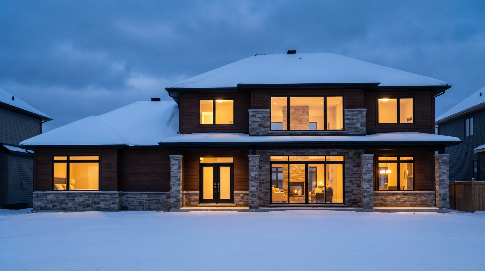 Maison bien isolée en hiver
