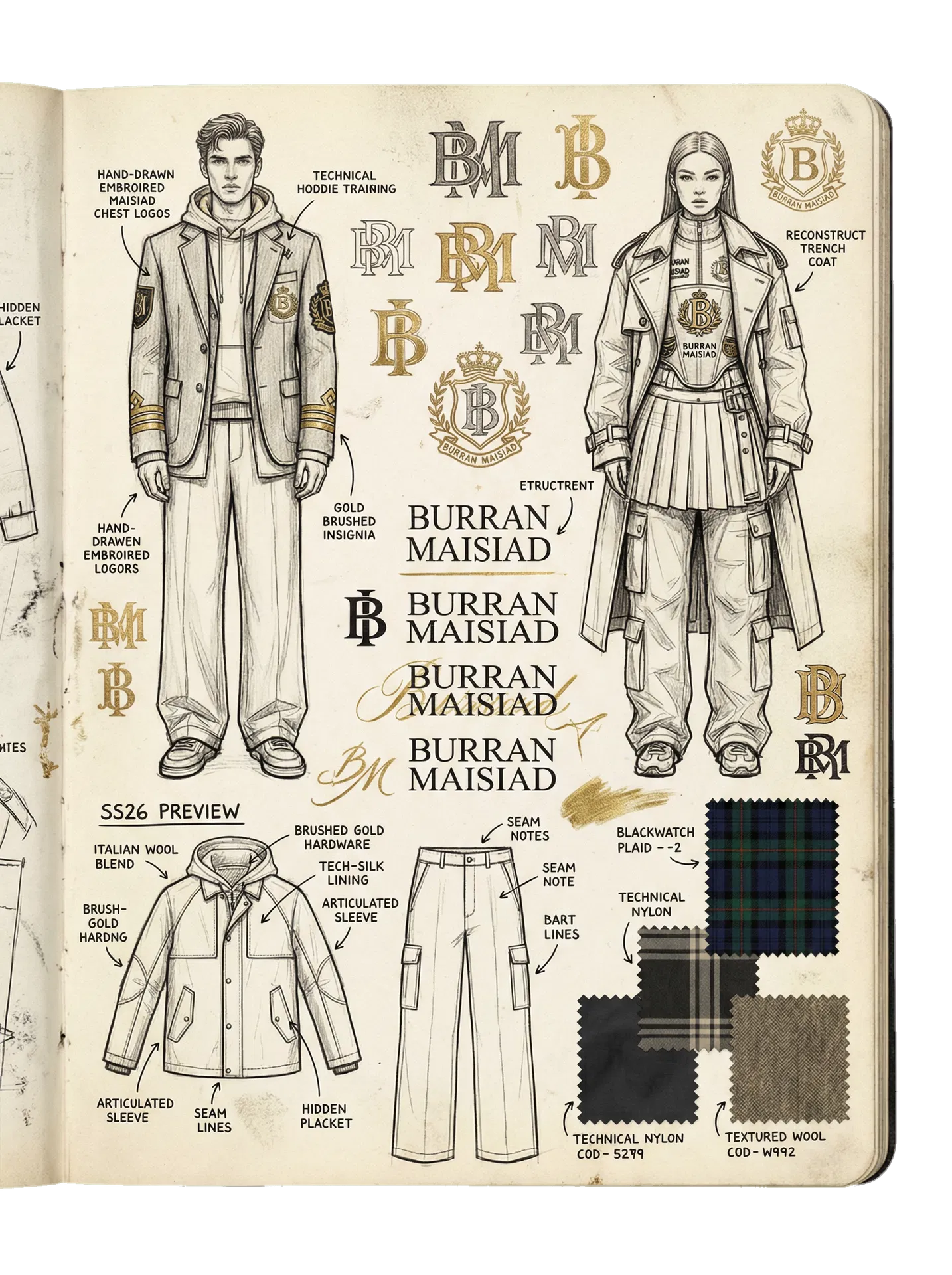 BURRAN MAISIAD logo study spread