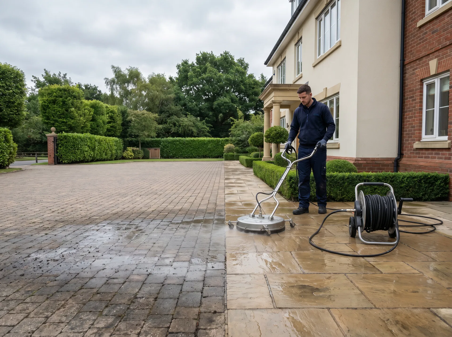 Freshly cleaned driveway outside a Bristol property