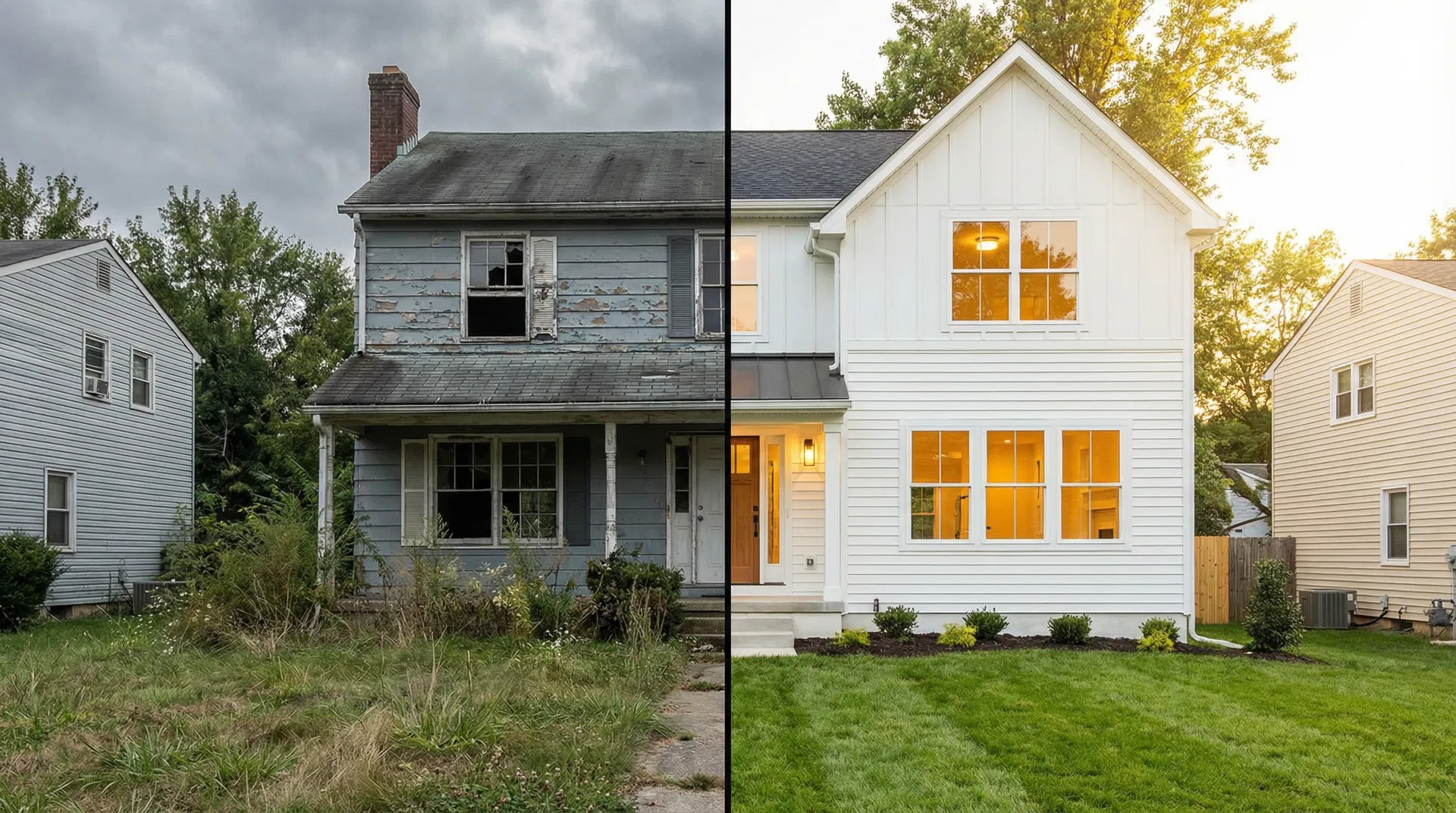 Before and after renovation