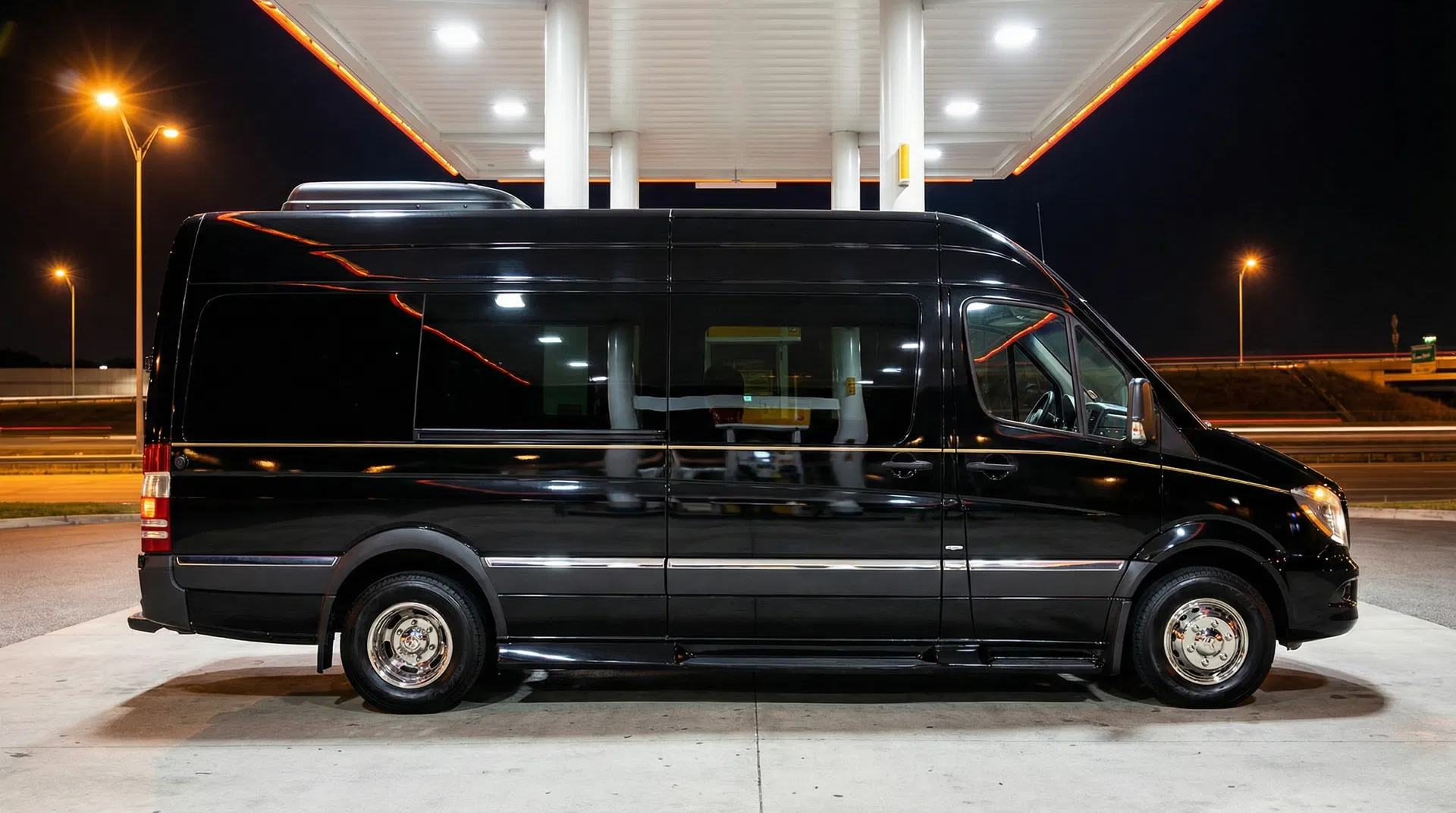 Premium charter bus interior