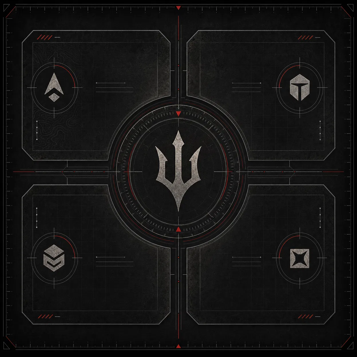 Abstract tactical trident standards graphic
