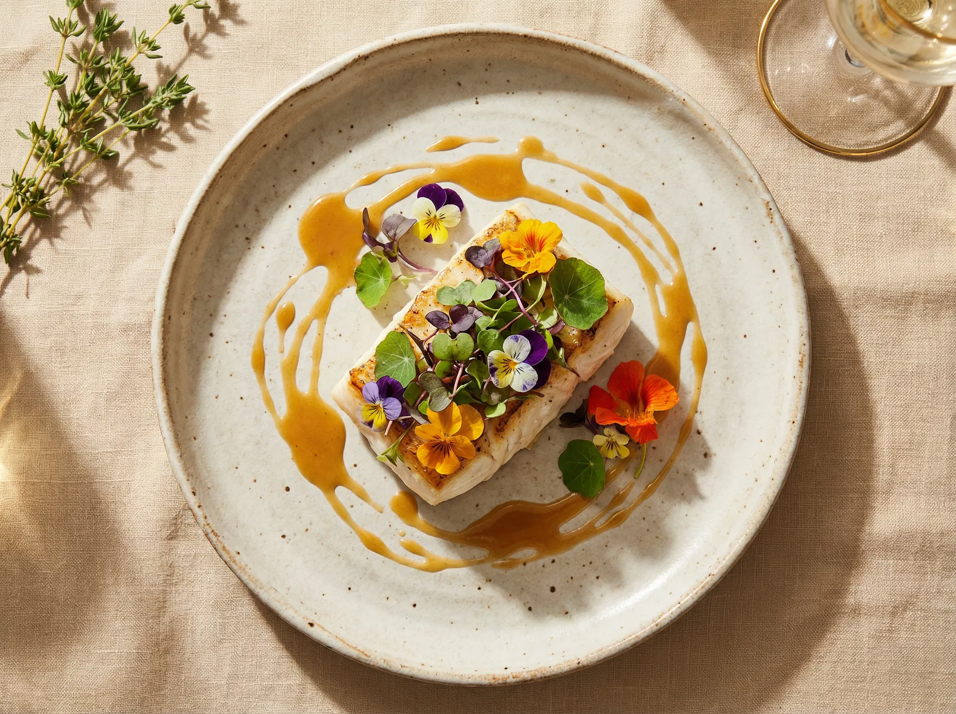 Artfully plated fine dining dish