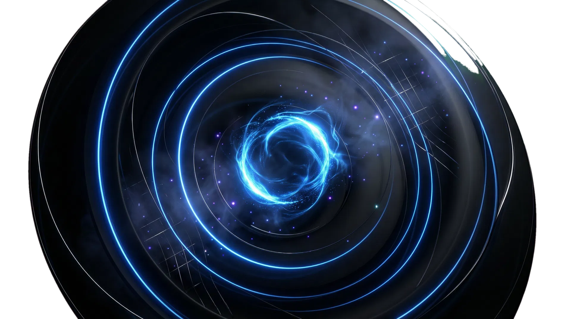 Abstract electric blue orbital background