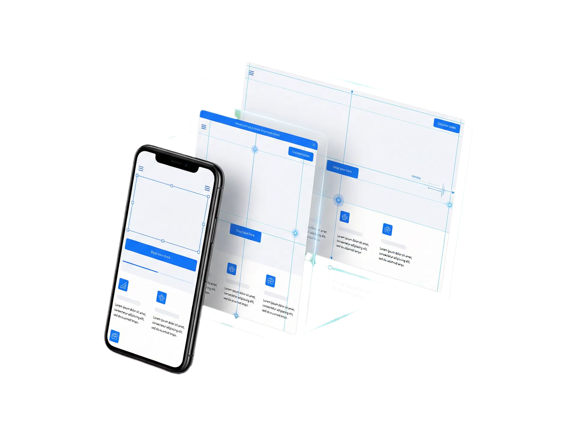 Responsive website illustration across mobile and desktop