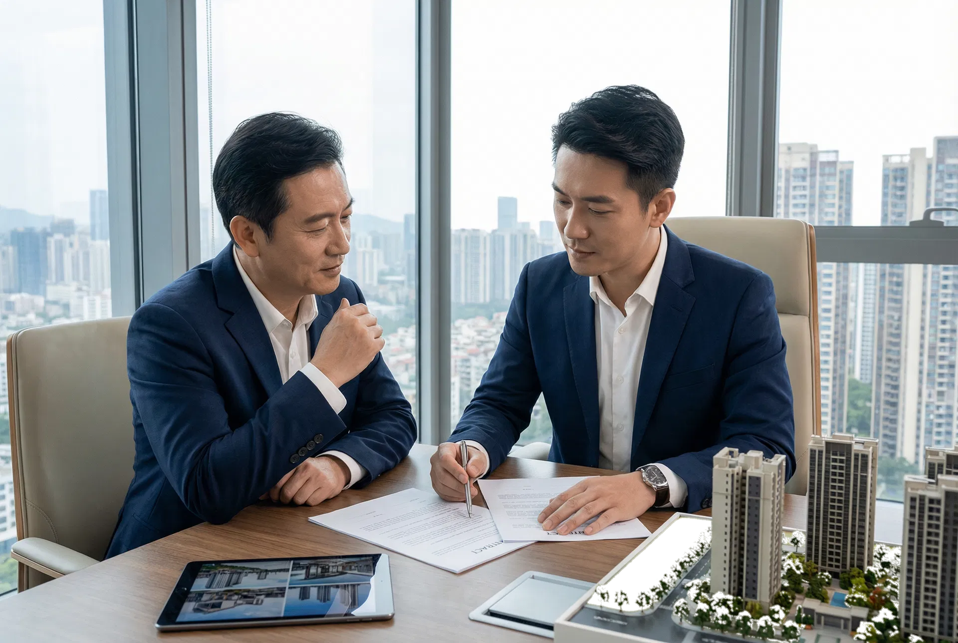 貸款顧問與客戶講解樓宇貸款安排