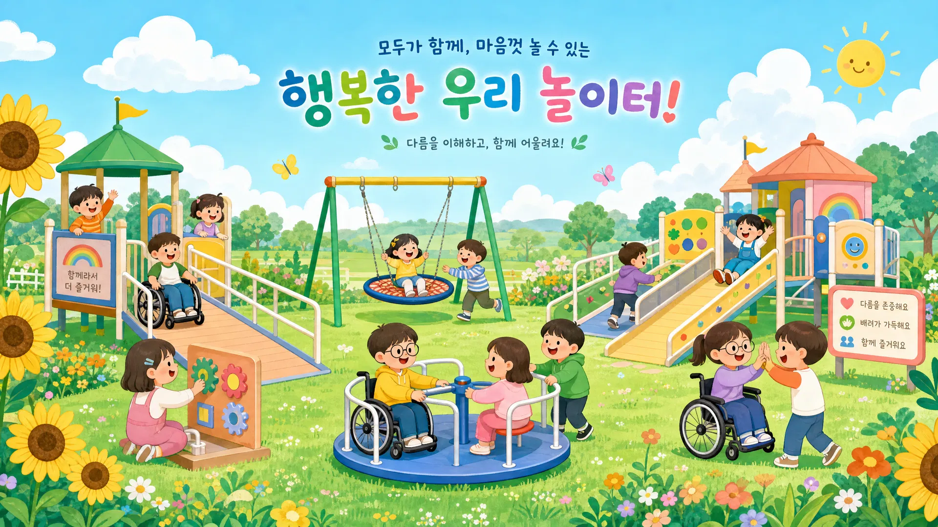 무장애놀이터 일러스트