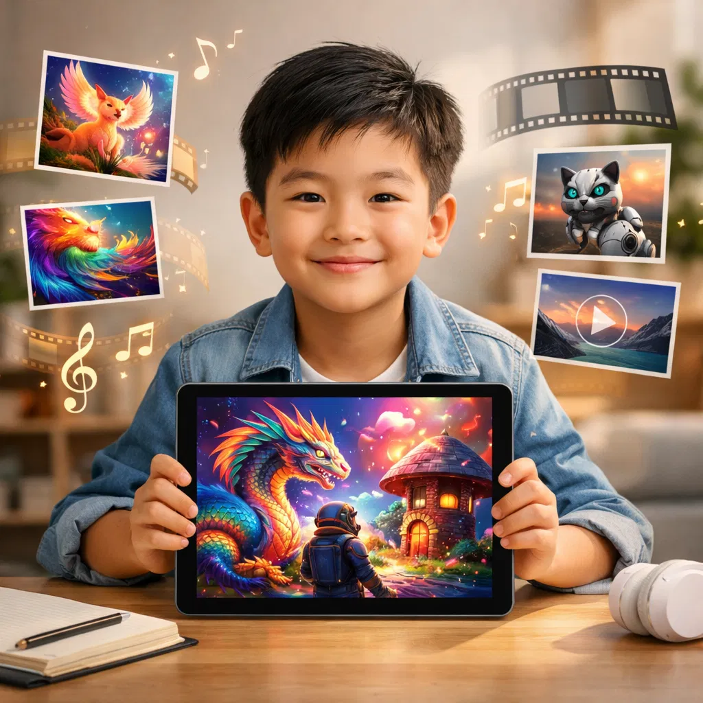 Child with AI Creations
