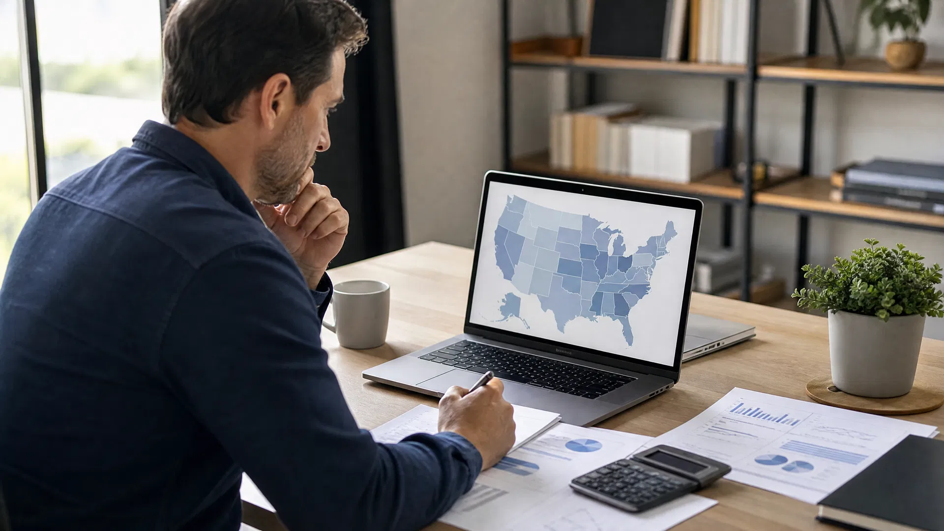 Visual guide for Workers' Comp Requirements by State: FL, TX, NC, SC, GA, NM and UT
