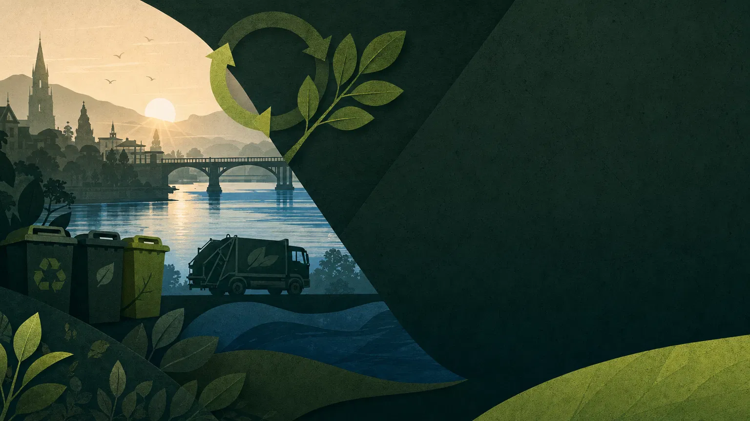 Paisaje de Valdivia con elementos de economía circular