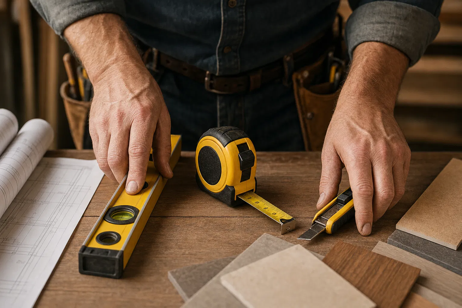Contractor tools and blueprints