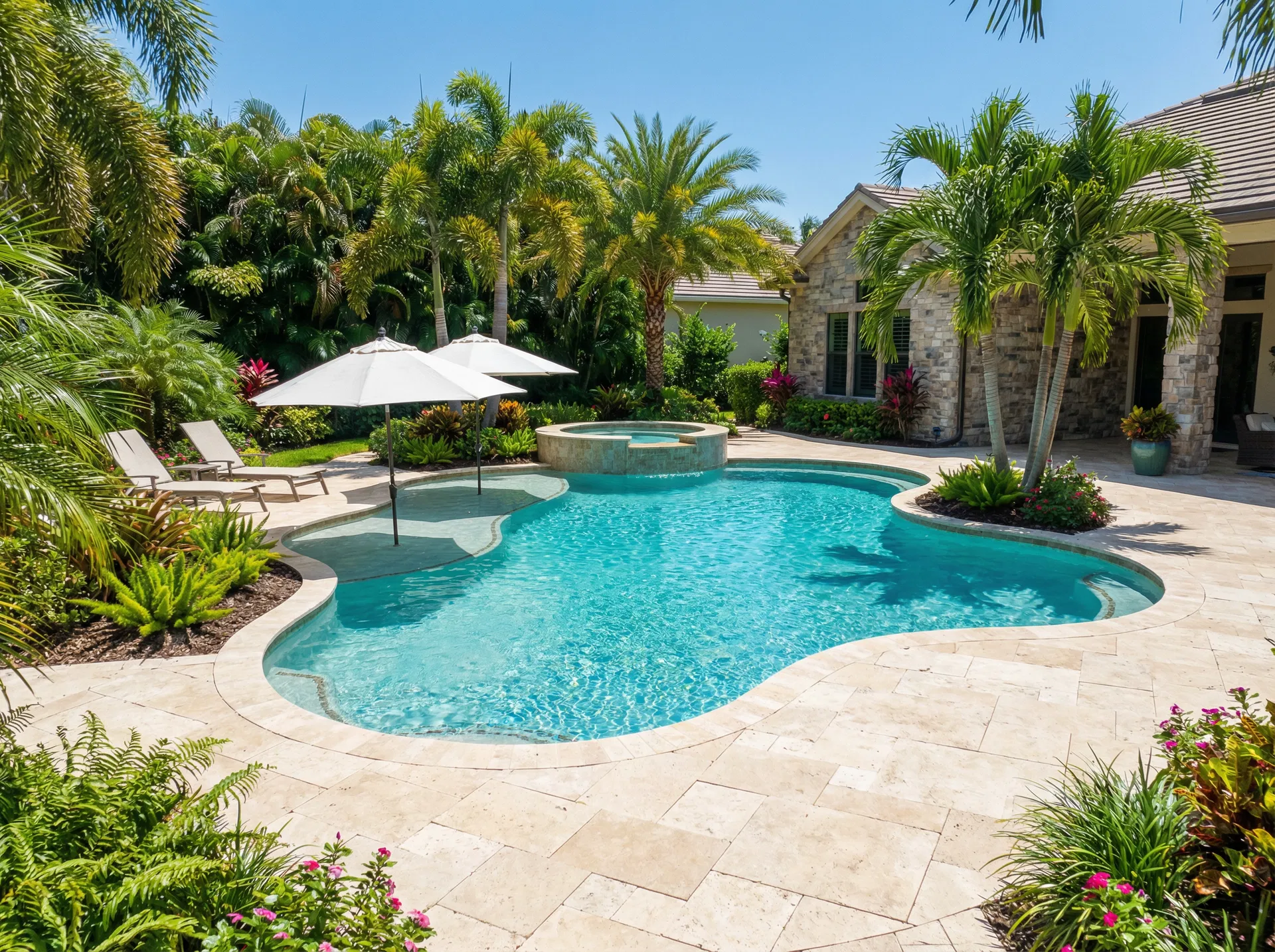 Residential Pools   Freeform with Sun Shelf