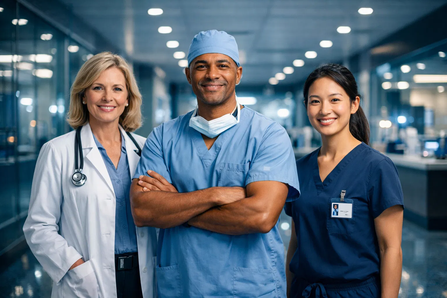 Healthcare professionals smiling